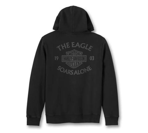 Eagle Soars Alone Slub Hoodie - Harley Black