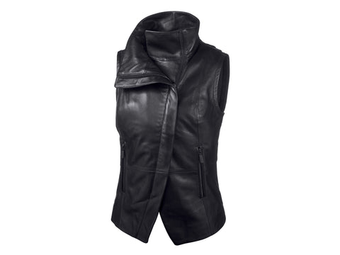 Leather & Compression Knit Vest